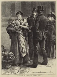 Skizzen in London, ein Blumenmädchen