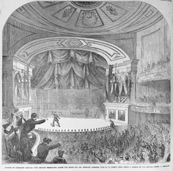 Die Ermordung Abraham Lincolns (1809-65) in der Loge des Ford