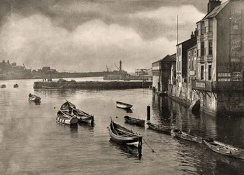 Blick auf den Hafen, Whitby, North Yorkshire