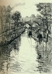 Lastkähne auf der Seine, 1915