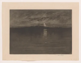 Nächtliche Landschaft mit einem See