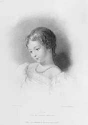 Porträt von Augusta Ada Byron, graviert von W. H. Mote