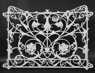 Abschnitt eines Balkon-Geländers vom Mecca Apartment Building, 34th und State Streets, Chicago, Illinois, 1891-92