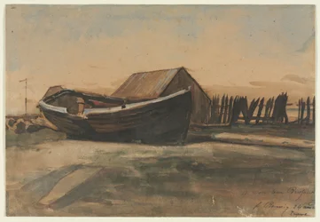 Boot am Strand, Le Tréport, 1854