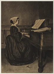 Frau am Spinett