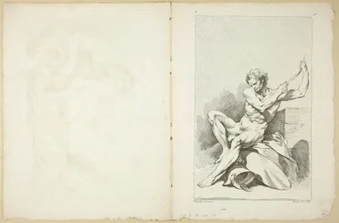 Akademischer Akt (recto und verso), aus Seconde Livre de Figures d’Academies gravées en Partie par les Professeurs de l’Académie Royale