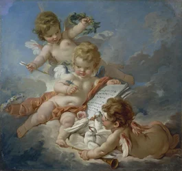Boucher - Amoretten. Allegorie der Poesie, 1760er