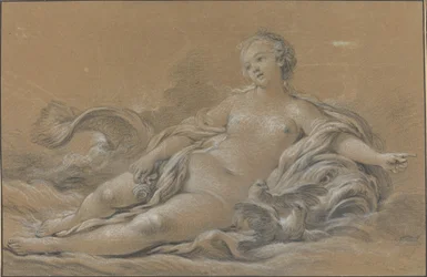 Venus auf einem Delphin liegend