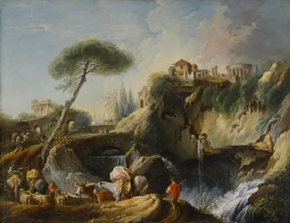 Blick auf Tivoli mit dem Tempel der Vesta, ca. 1749