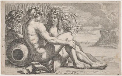 Flussgötter ruhen vor einer Meereslandschaft, 1651-82