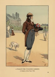Ein Spaziergang in den Tuileriengärten. Ein Dandy des Jahres VIII