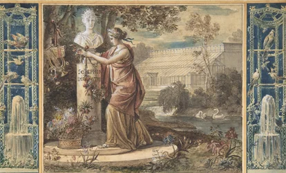 Eine Allegorie der Kaiserin Josephine als Schirmherrin der Gärten von Malmaison, ca. 1805-6
