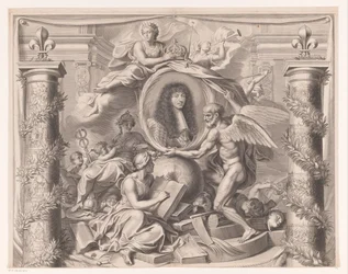 Allegorisches Porträt von Ludwig XIV (oberer Teil)