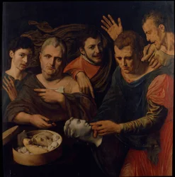 Porträt von Frans Floris und Willem Key mit Titus, Caligula und Vitellius, 1537