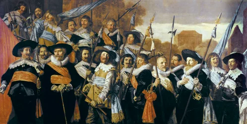 Gruppenporträt von Offizieren und Unteroffizieren der Bürgerwehr in Haarlem