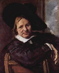 Porträt eines sitzenden Mannes mit weichem Hut