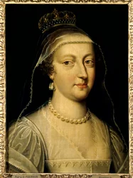Porträt von Anna von Österreich (1601-1666), Königin von Frankreich. Gemälde von Frans Pourbus dem Jüngeren (Francois (Franz) Porbus)