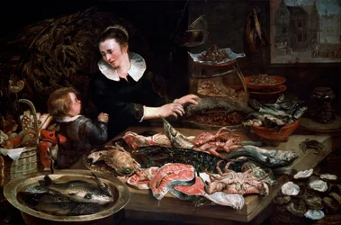 Ein Fischhändlerladen, um 1616-1618