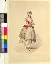 Ida Schuselka-Brüning als Landmädchen in "Maria die Tochter des Regiments"