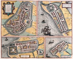 Bolsward, Stavoren, Harlingen und Hindeloopen, Niederlande (Gravur)