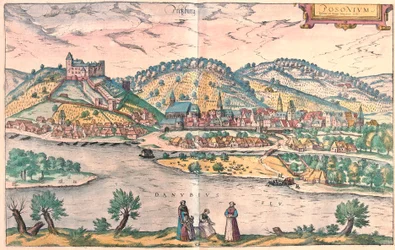 Bratislava = Pressburg, Slowakei (Gravur)