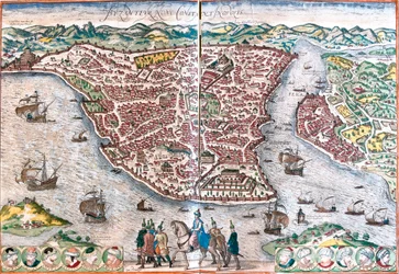 Plan von Byzanz, umbenannt in Konstantinopel (heutiges Istanbul)