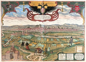 Regensburg mit dem Wappen des Kaisers Rudolf II., Deutschland