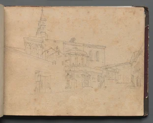 Album mit Ansichten von Rom und Umgebung, Landschaftsstudien, Seite 26a: Römische Architekturansicht