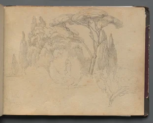 Album mit Ansichten von Rom und Umgebung, Landschaftsstudien, Seite 29a: Landschaftsstudie