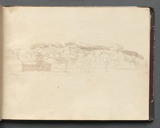 Album mit Ansichten von Rom und Umgebung, Landschaftsstudien, Seite 30a: Römische Panoramaansicht