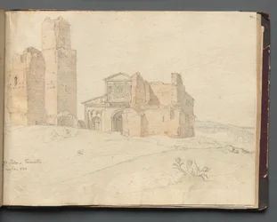 Album mit Ansichten von Rom und Umgebung, Landschaftsstudien, Seite 41a: St. Pietro, Toscanella
