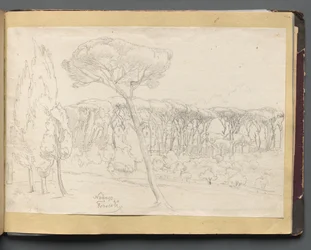 Album mit Ansichten von Rom und Umgebung, Landschaftsstudien, Seite 46a: Frascati