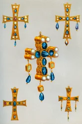 Goldkreuze eines Königs der Goten, 7. Jahrhundert, 1870