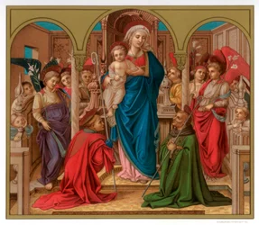 Madonna und Kind mit St. Fredianus und St. Augustinus, 1437-1438, 1870