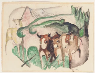Tiere in einer Landschaft