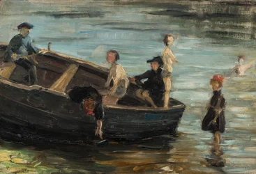 Kinder in einem Boot