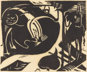 Zwei Fabeltiere, 1914
