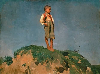 Hirtenjunge auf einem Grasberg, um 1859