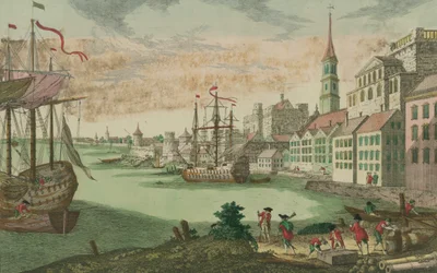 Der Hafen von Boston, Massachusetts, ca. 1770-80