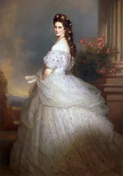 Die Kaiserin Elisabeth von Österreich, mit Diamantsternen im Haar - Porträt von Kaiserin Elisabeth von Österreich mit Diamantsternen im Haar, von Winterhalter, Franz Xavier