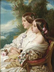 Königin Victoria und ihre Cousine, die Herzogin von Nemours, 1852