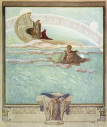 Illustration aus Dantes Göttlicher Komödie, Paradies, Gesang II, 1921