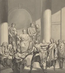 Versammlung römischer Figuren, aus Regulus, einem Stück von Collin