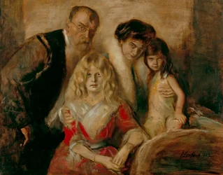 Franz von Lenbach mit Frau und Töchtern