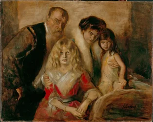 Franz von Lenbach, Selbstbildnis mit Frau und Töchtern