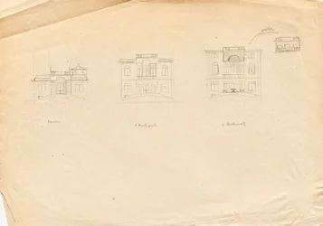 Entwurfsskizzen zu Matschs Ateliervilla - Gartenfassade