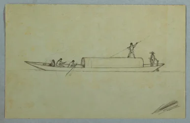 Bedecktes Kanu, wahrscheinlich südamerikanisch