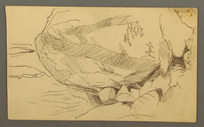 Zeichnung, Fels und Steine, möglicherweise 1877
