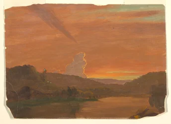 Zeichnung, Wolkenstudie bei Sonnenuntergang, 1850–60
