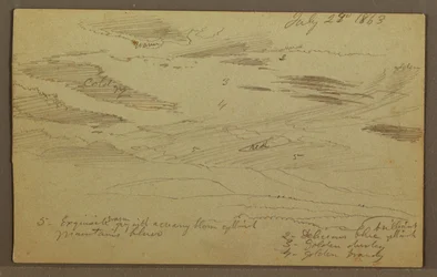 Wolkiger Himmel über Tal, Juli 1863